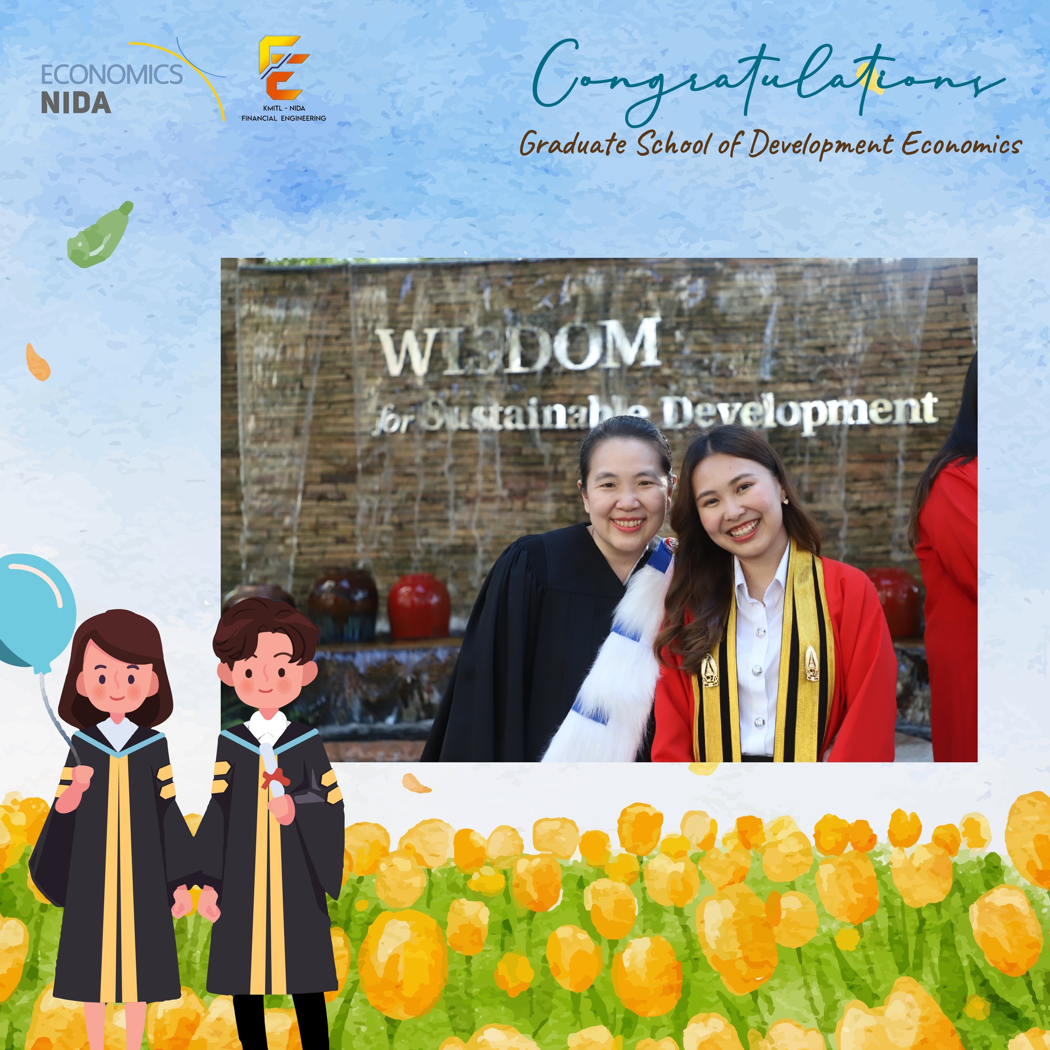 ขอแสดงความยินดีกับนักศึกษาปริญญาตรีควบโท หลักสูตรวิศวกรรมการเงิน KMITL-NIDA Double Degree Program in Financial Engineering ในโอกาสที่สำเร็จการศึกษาปริญญาตรีจากคณะวิศวกรรมศาสตร์ สจล. 2 -